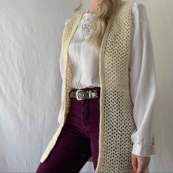 Vintage Sweaters - Vintage Hand Knitted Vest